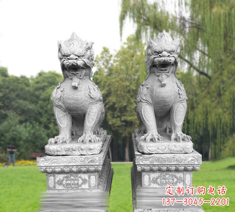温州仿古坐式麒麟石雕