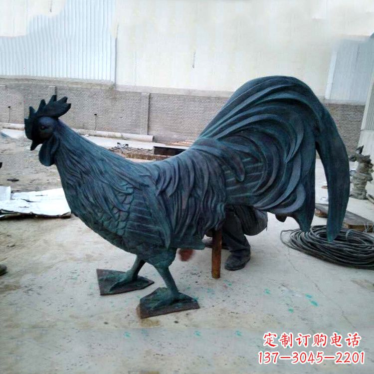 温州仿古做旧铜雕公鸡