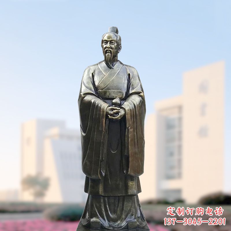 温州仿铜玻璃钢扁鹊雕塑
