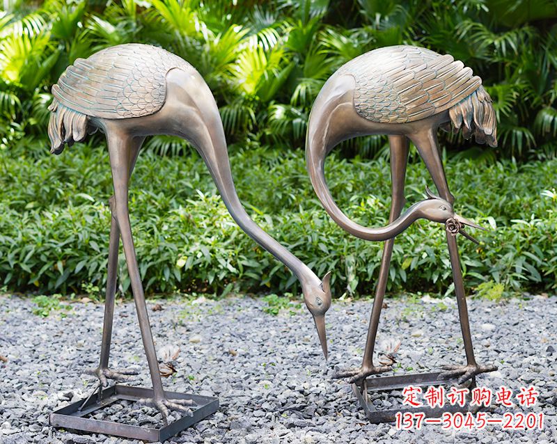 温州传统文化铸造仙鹤雕塑