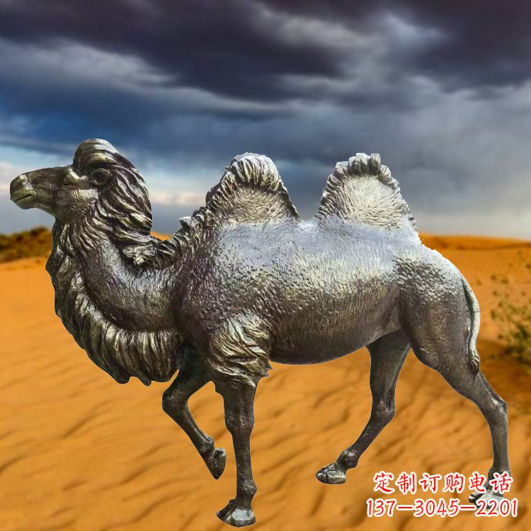 温州仿铜玻璃钢骆驼雕塑
