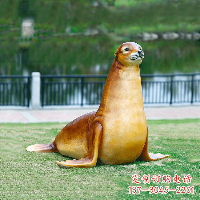 温州仿真玻璃钢海豹雕塑,活力与艺术完美结合