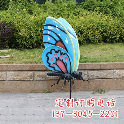 温州蓝色大号蝴蝶雕塑