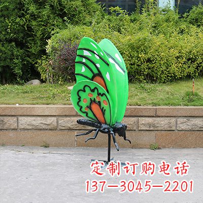 温州大号蓝色蝴蝶定制雕塑