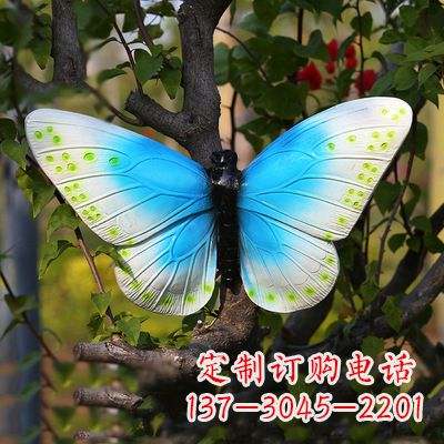 温州精致风韵,蓝白蝴蝶雕塑