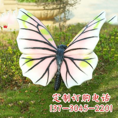 温州仿真蝴蝶_浅粉白色款80x76x40
