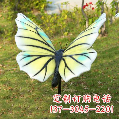 温州仿真蝴蝶_浅黄白色80x76x40