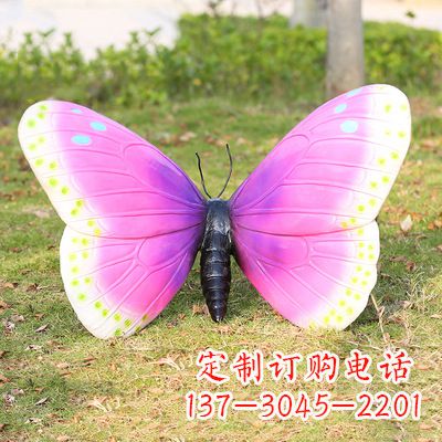 温州仿真蝴蝶_紫白色款35x65x42