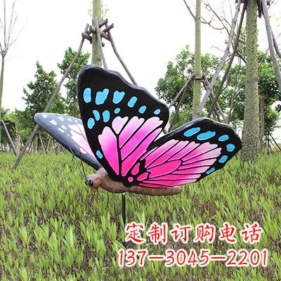温州仿真蝴蝶_紫蓝黑款100x95x60
