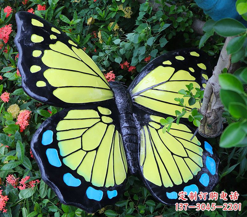 温州仿真蝴蝶摆件玻璃钢雕塑
