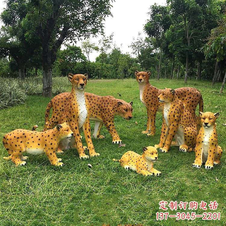温州精美玻璃钢豹雕塑