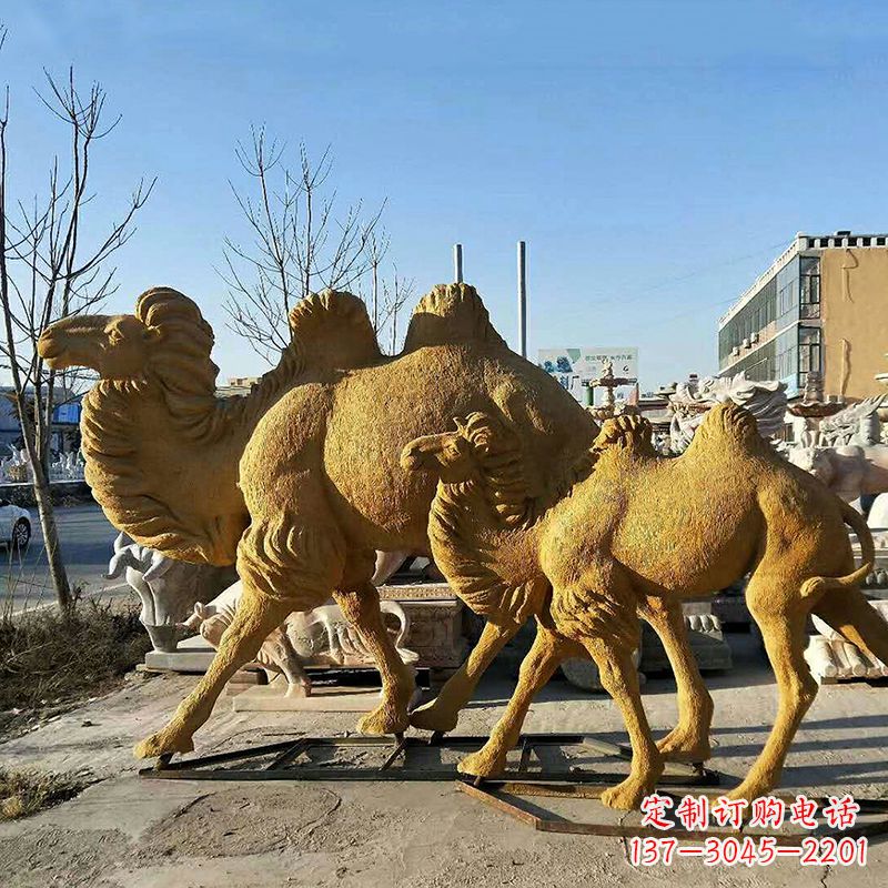 温州精美玻璃钢骆驼雕塑
