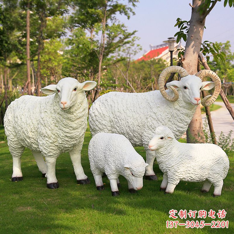 温州仿真绵羊雕塑-农家院庭院仿真动物摆件