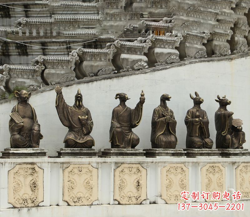 温州十二生肖铜雕塑定制