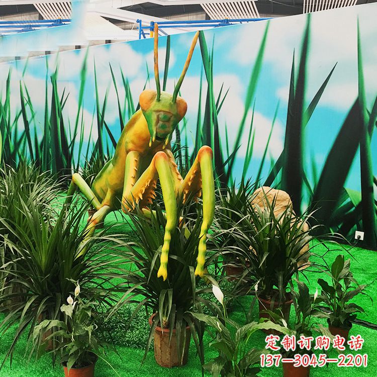 温州仿真螳螂玻璃钢雕塑