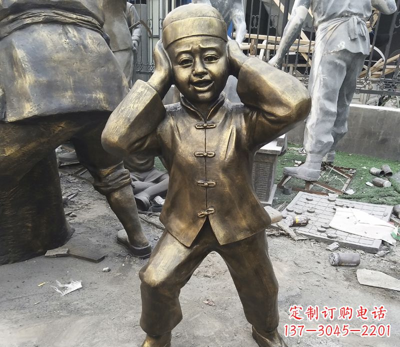 温州儿童放鞭炮铜雕