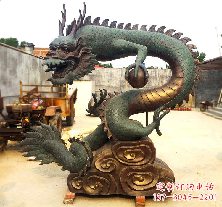 温州精致铜雕飞龙珠
