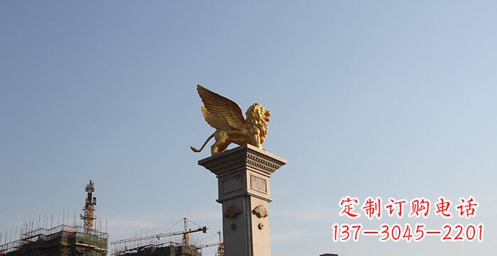 温州飞狮黄铜室内狮子雕塑