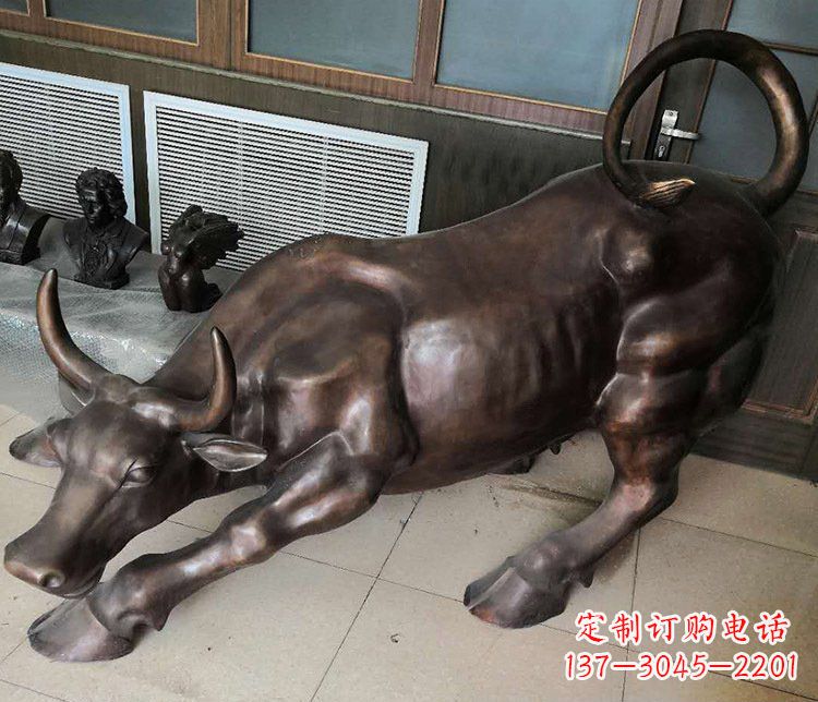 温州风水办公牛铜雕塑
