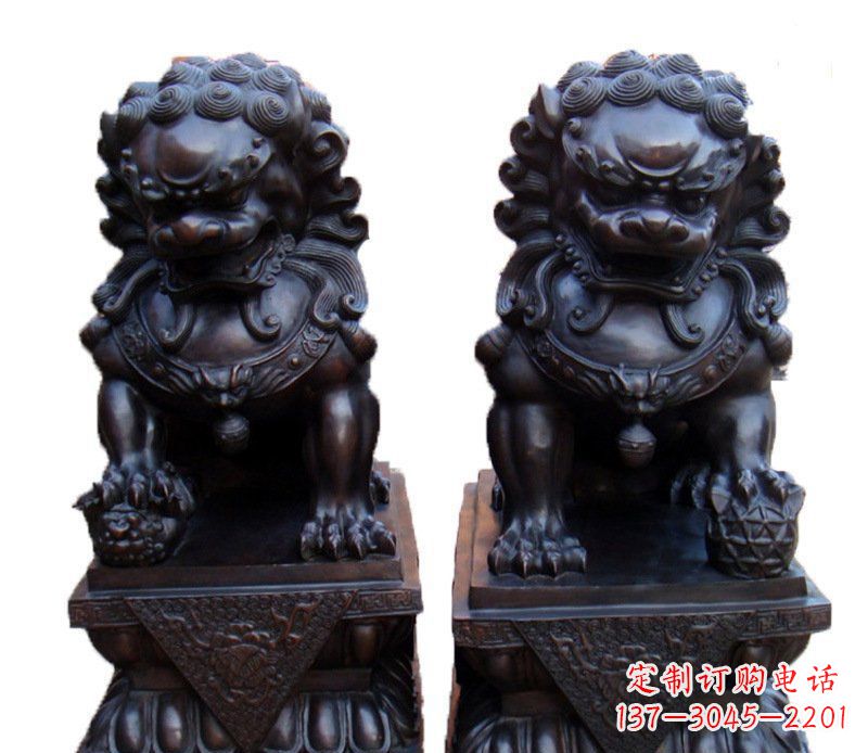 温州纯铜故宫狮子摆件雕塑