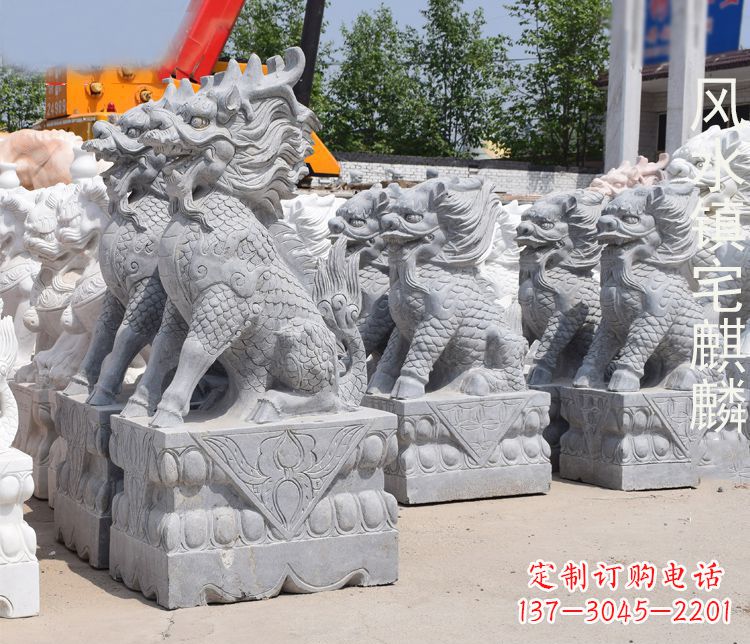 温州精雕细琢的麒麟石雕