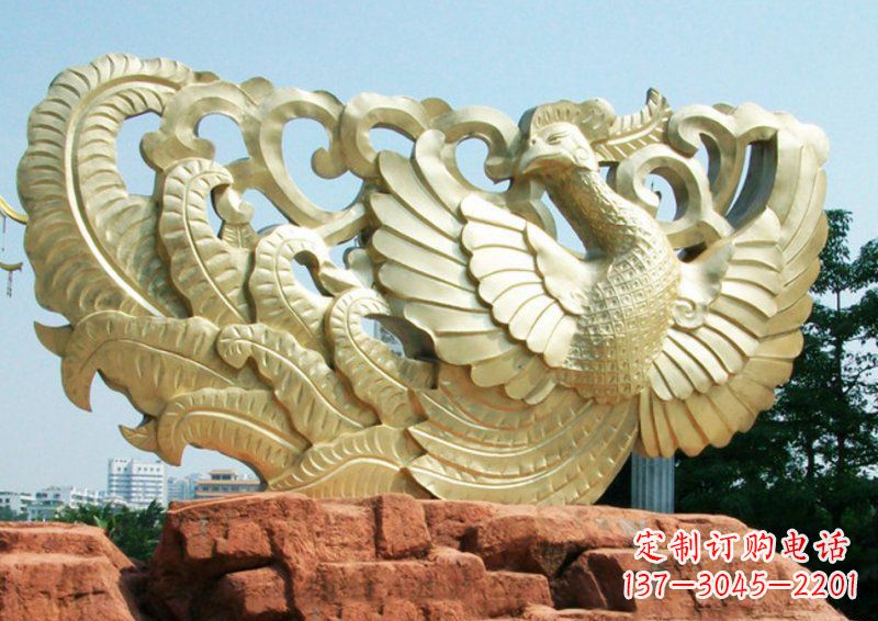 温州凤凰古代神兽铜雕