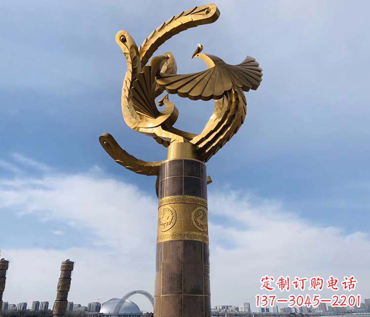 温州凤凰华表铜雕