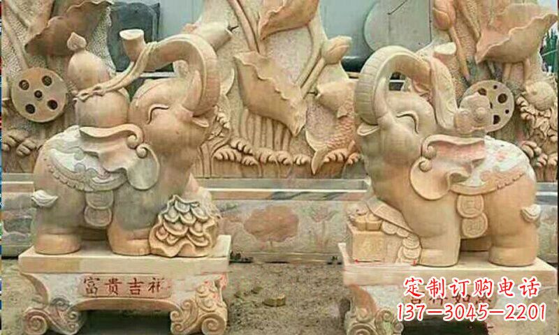 温州祥和典雅 富贵吉祥大象石雕