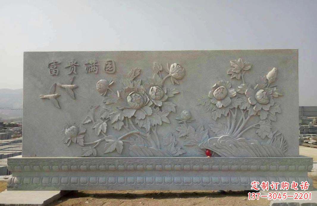 温州富贵满园·牡丹花石雕塑