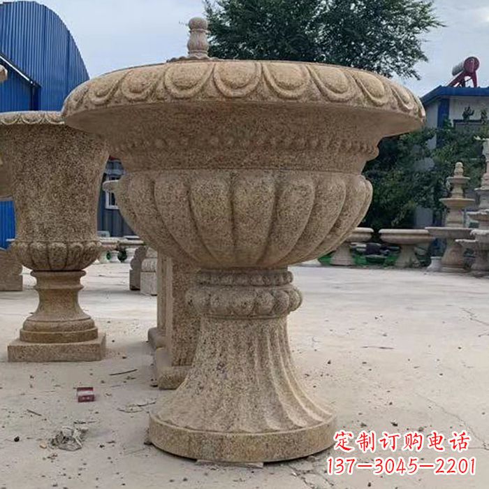 温州高墩欧式石雕花盆