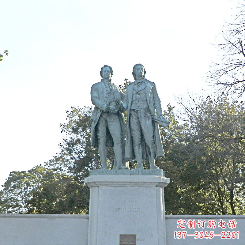 温州歌德与席勒石雕塑像