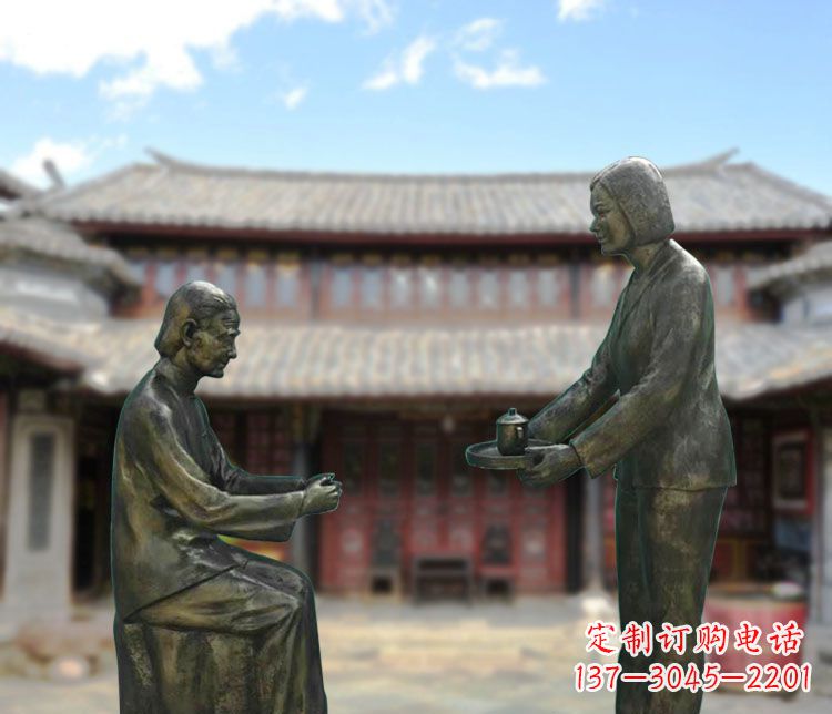 温州女儿情怀铜雕