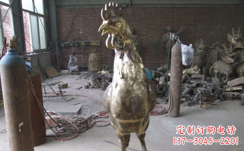 温州雕刻公鸡铜雕,铸就艺术之美