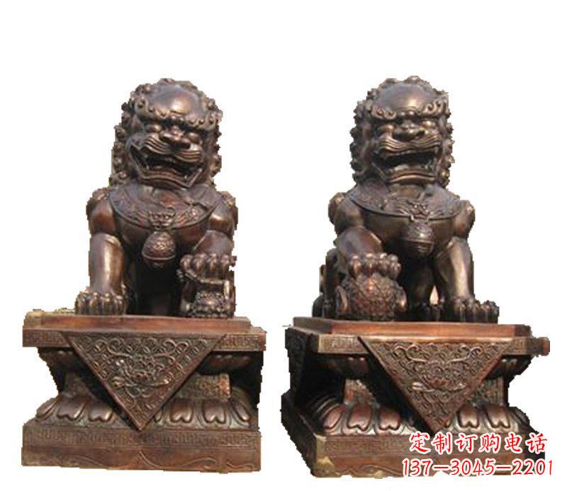 温州公司汇丰狮子铜雕塑摆件 (2)