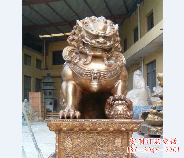温州精致装饰型汇丰狮子铜雕塑