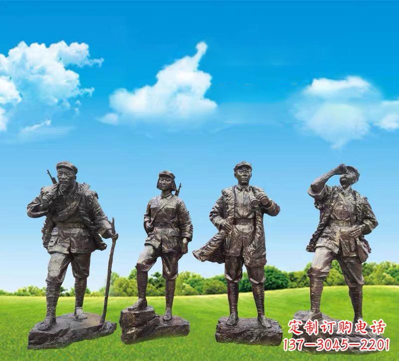 温州青铜雕刻-八路军战士雕塑