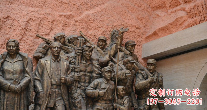 温州公园白求恩与八路军景观铜雕