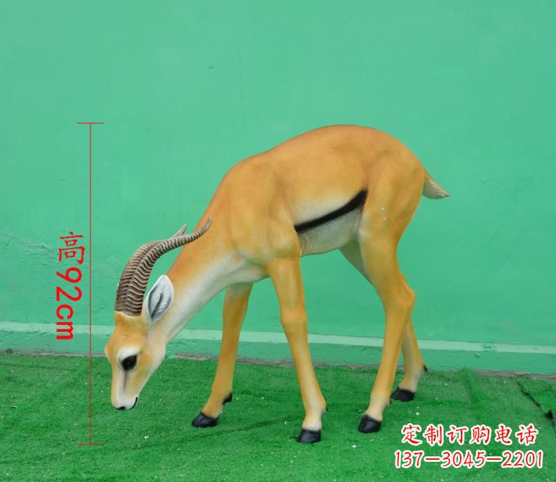 温州公园玻璃钢动物仿真羚羊雕塑