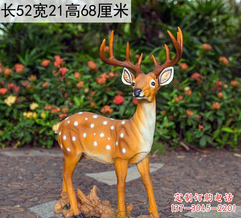 温州精美制作玻璃钢仿真梅花鹿雕塑