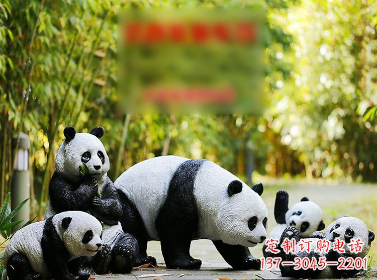 温州玻璃钢仿真熊猫雕塑
