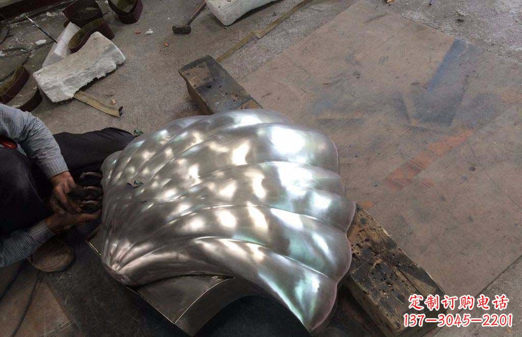 温州精致现代的不锈钢贝壳雕塑