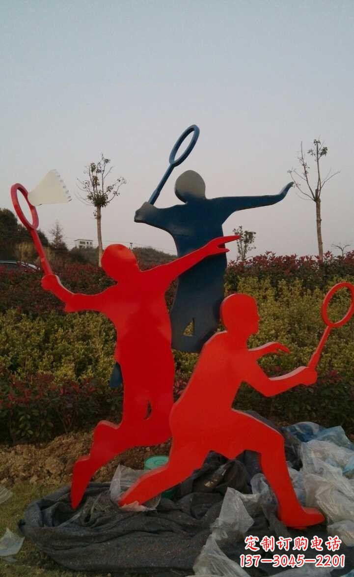 温州青春活力 羽毛球抽象雕塑
