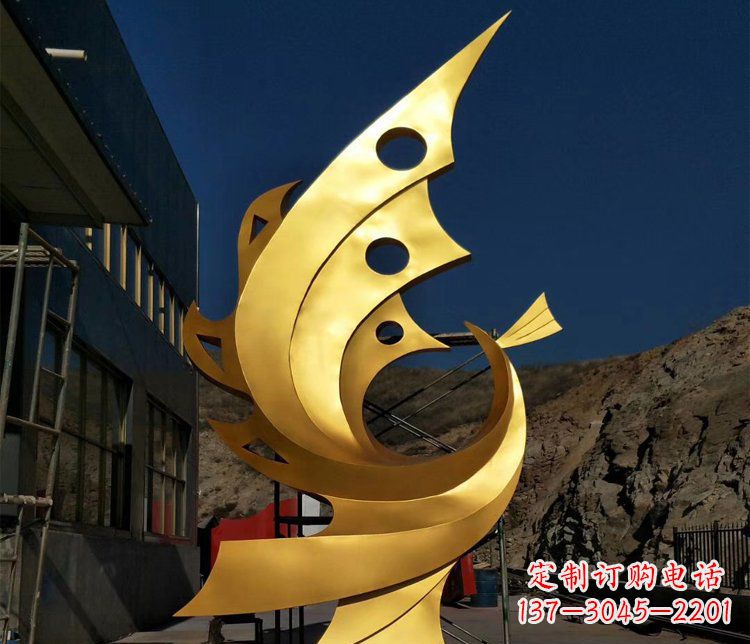 温州精美不锈钢抽象凤凰景观雕塑