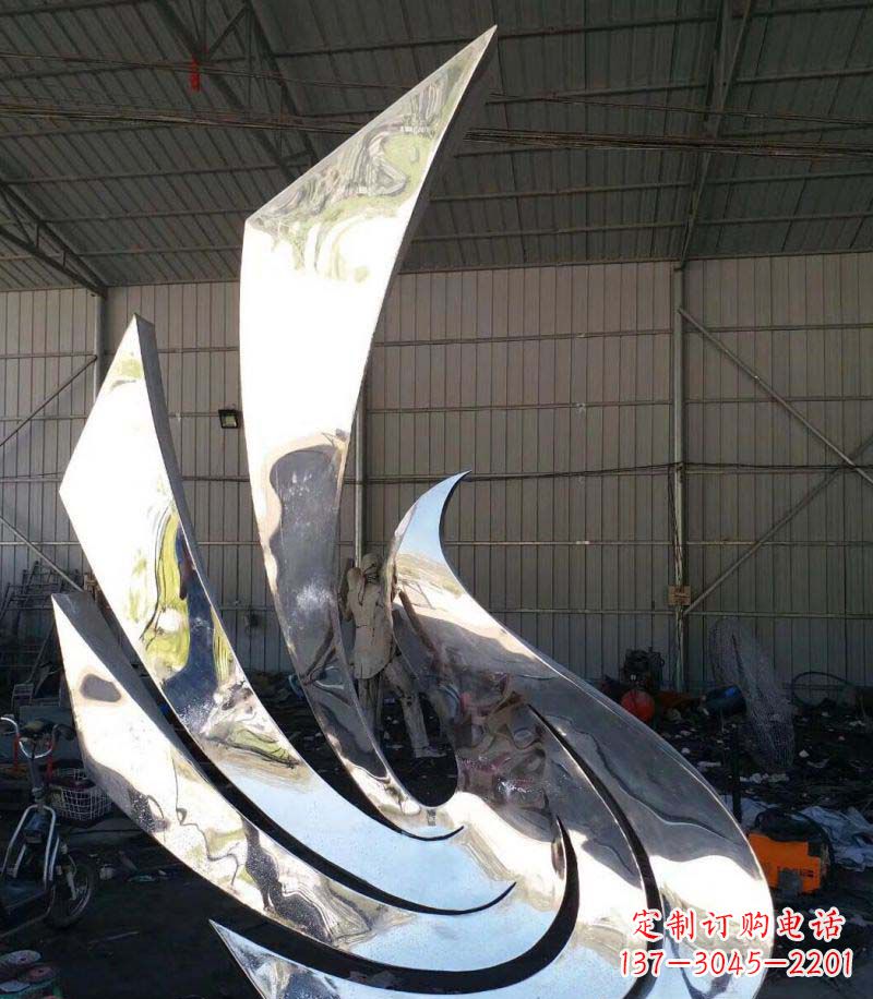 温州公园不锈钢抽象和平鸽雕塑