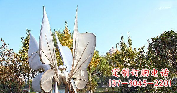 温州英伦风格精致不锈钢抽象蝴蝶雕塑