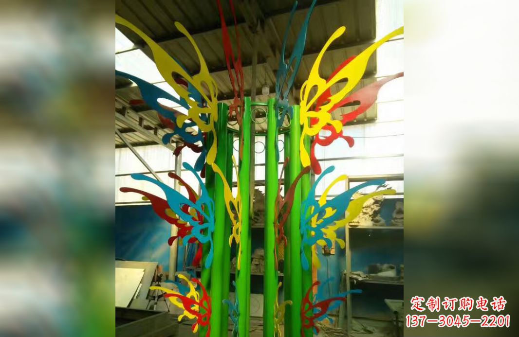 温州精致的不锈钢抽象蝴蝶景观雕塑