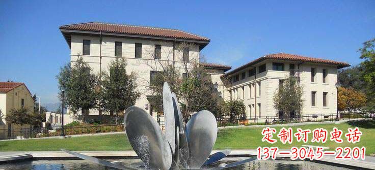 温州抽象花朵不锈钢喷泉雕塑