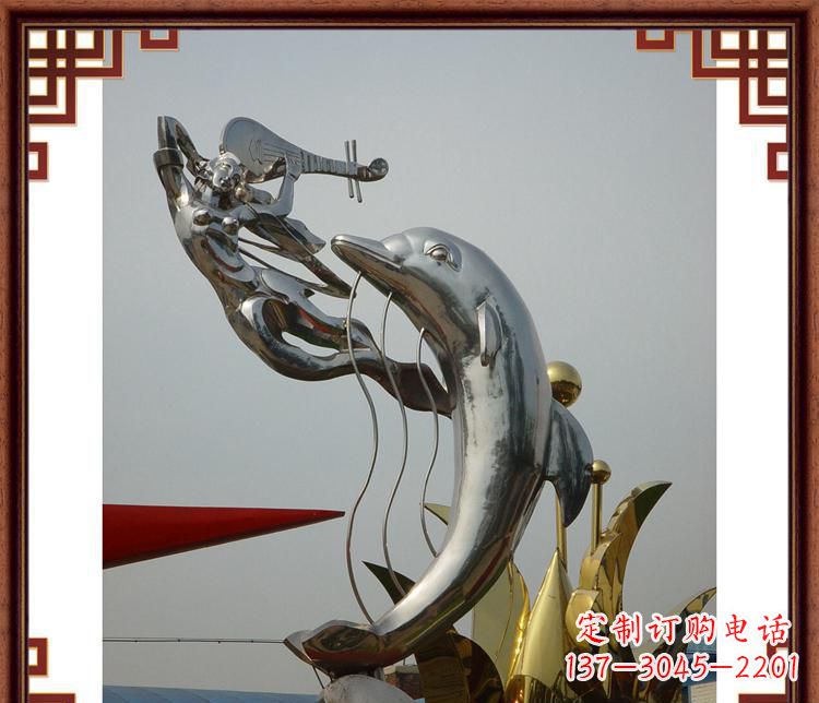 温州活力满满的海豚雕塑