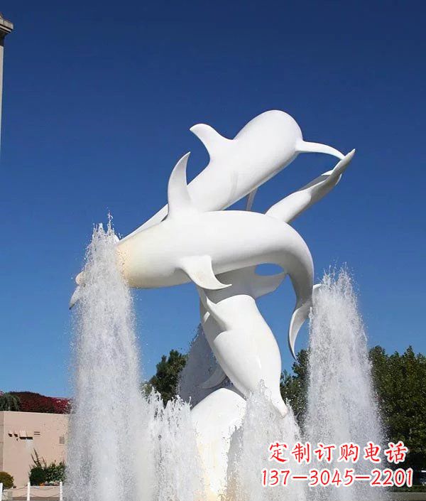 温州完美纪念,精致的不锈钢海豚雕塑
