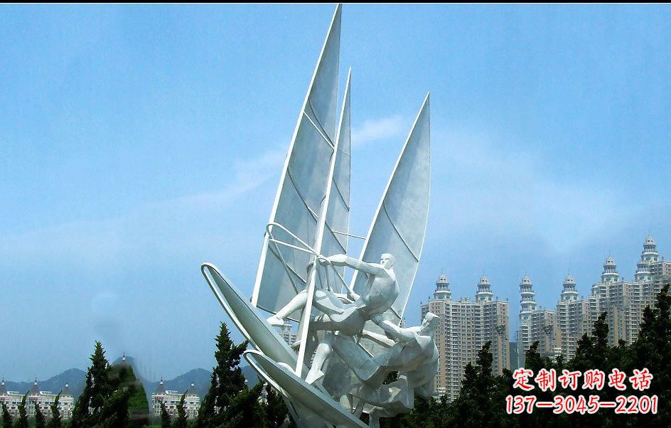 温州不锈钢帆船比赛雕塑